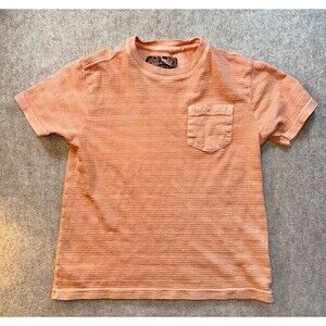 First Wave Boys Size 6-7 Salmon Ribbed Tshirt Pocket